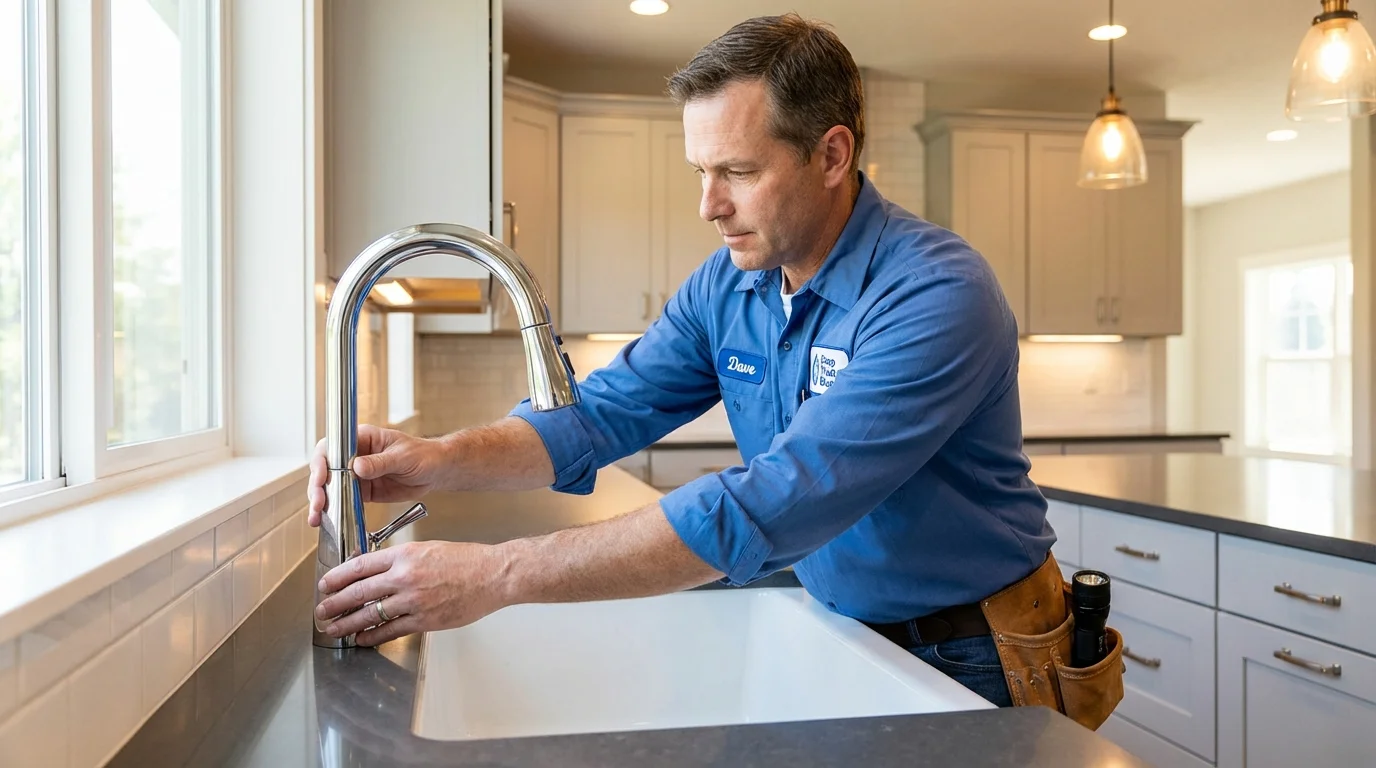 Kitchen faucet installation by Johns Plumbing LLC in Ladysmith